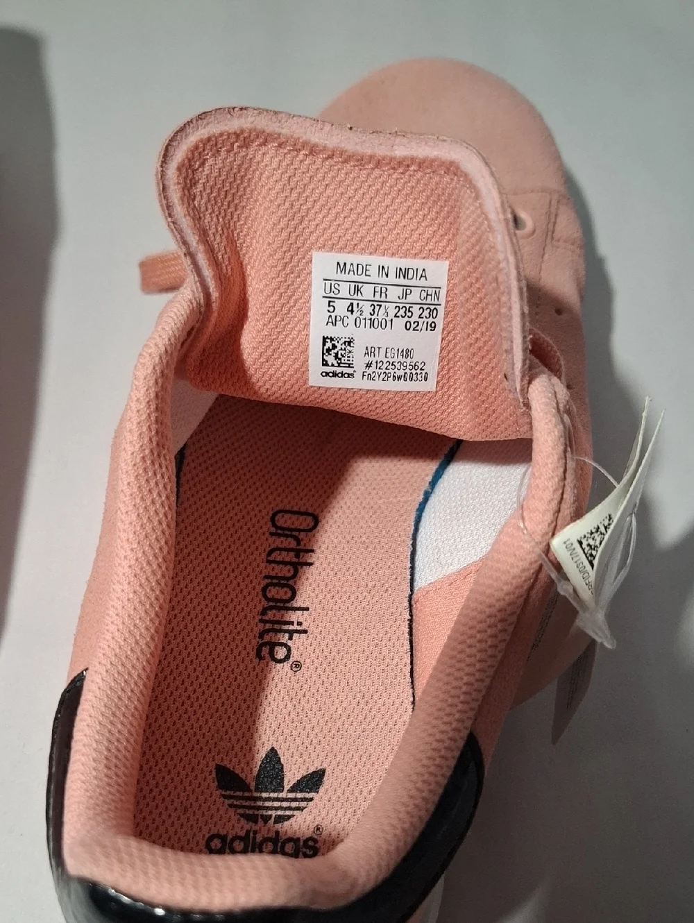 Adidas Stan Smith J Pink Suede Sneakers EG1480 Size 5 Youth (Fits Women's 6.5)